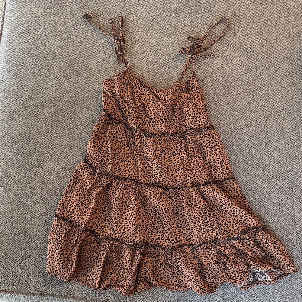 Leopard Print Tiered Dress